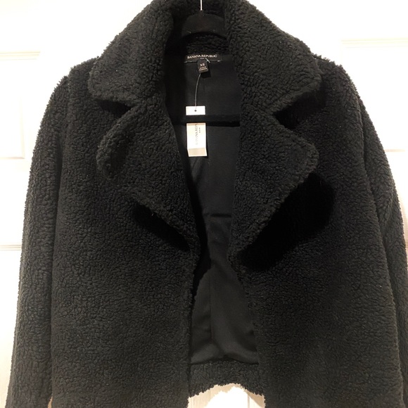 NWT Banana Republic Womens Black Teddy Jacket - Picture 3 of 5